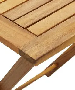 vidaXL 3 Piece Folding Bistro Set with Cushions Solid Acacia Wood