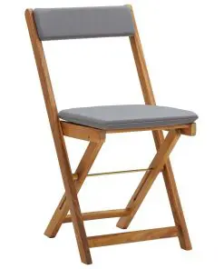 vidaXL 3 Piece Folding Bistro Set with Cushions Solid Acacia Wood