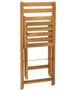 vidaXL 3 Piece Folding Bistro Set with Cushions Solid Acacia Wood