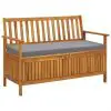 vidaXL Garden Storage Bench 120 cm Solid Acacia Wood