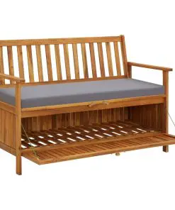 vidaXL Garden Storage Bench 120 cm Solid Acacia Wood