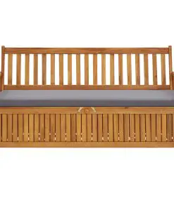 vidaXL Garden Storage Bench with Cushion 148 cm Solid Acacia Wood