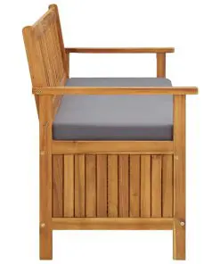vidaXL Garden Storage Bench with Cushion 148 cm Solid Acacia Wood