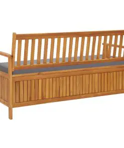 vidaXL Garden Storage Bench with Cushion 148 cm Solid Acacia Wood