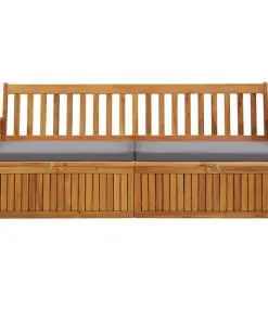 vidaXL Garden Storage Bench with Cushion 170 cm Solid Acacia Wood