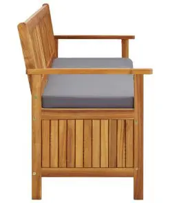 vidaXL Garden Storage Bench with Cushion 170 cm Solid Acacia Wood