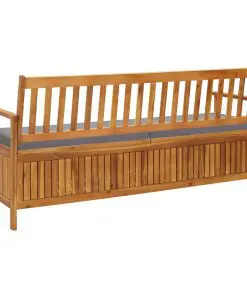 vidaXL Garden Storage Bench with Cushion 170 cm Solid Acacia Wood