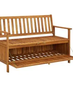 vidaXL Garden Storage Bench 120 cm Solid Acacia Wood