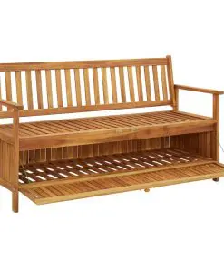 vidaXL Garden Storage Bench 148 cm Solid Acacia Wood