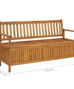 vidaXL Garden Storage Bench 148 cm Solid Acacia Wood