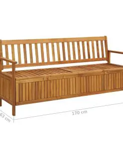 vidaXL Garden Storage Bench 170 cm Solid Acacia Wood