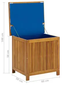 vidaXL Garden Storage Box 60x50x106 cm Solid Acacia Wood