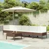 vidaXL 6 Piece Garden Lounge Set with Cushions Poly Rattan Brown
