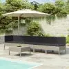 vidaXL 6 Piece Garden Lounge Set with Cushions Poly Rattan Grey