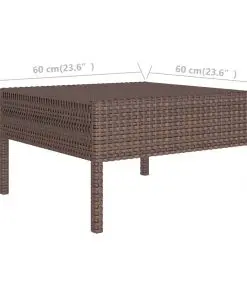 vidaXL 6 Piece Garden Lounge Set with Cushions Poly Rattan Brown
