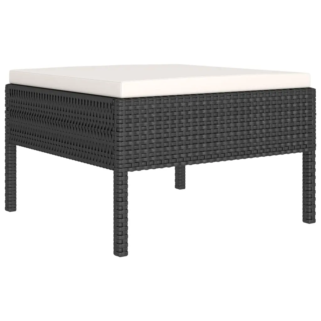 vidaXL 6 Piece Garden Lounge Set with Cushions Poly Rattan Black