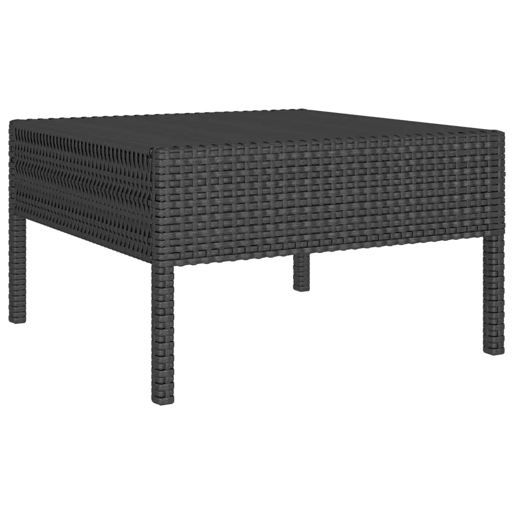 vidaXL 6 Piece Garden Lounge Set with Cushions Poly Rattan Black