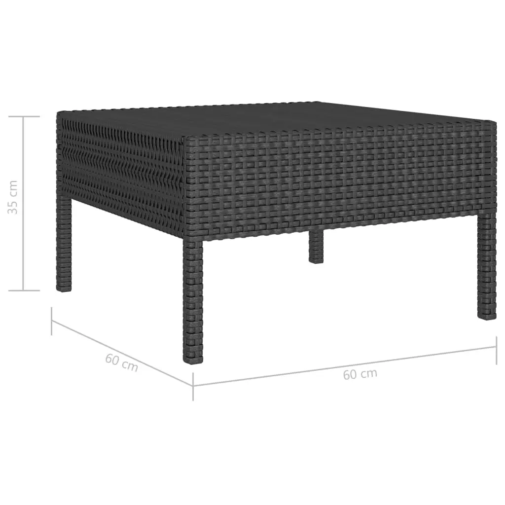 vidaXL 6 Piece Garden Lounge Set with Cushions Poly Rattan Black