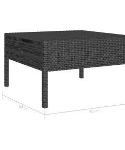 vidaXL 5 Piece Garden Sofa Set with Cushions Poly Rattan Black
