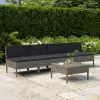 vidaXL 5 Piece Garden Sofa Set with Cushions Poly Rattan Grey