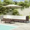 vidaXL 8 Piece Garden Lounge Set with Cushions Poly Rattan Brown