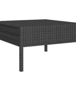 vidaXL 8 Piece Garden Lounge Set with Cushions Poly Rattan Black