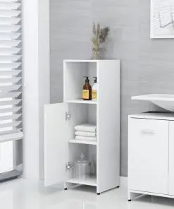 vidaXL 4 Piece Bathroom Furniture Set White Chipboard