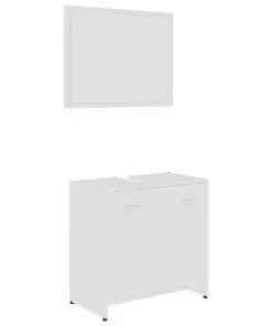 vidaXL 4 Piece Bathroom Furniture Set White Chipboard