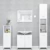 vidaXL 4 Piece Bathroom Furniture Set White Chipboard vidaXL 4 Piece Bathroom Furniture Set White Chipboard