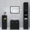 vidaXL 4 Piece Bathroom Furniture Set Black Chipboard