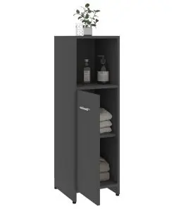 vidaXL 4 Piece Bathroom Furniture Set Grey Chipboard