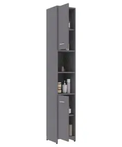 vidaXL 4 Piece Bathroom Furniture Set Grey Chipboard