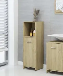 vidaXL 4 Piece Bathroom Furniture Set Sonoma Oak Chipboard