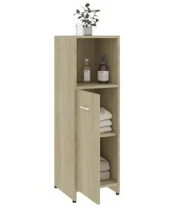 vidaXL 4 Piece Bathroom Furniture Set Sonoma Oak Chipboard