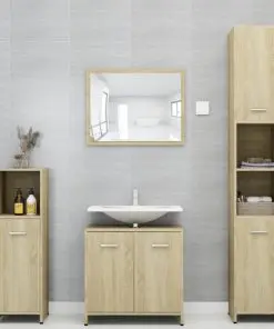 vidaXL 4 Piece Bathroom Furniture Set Sonoma Oak Chipboard