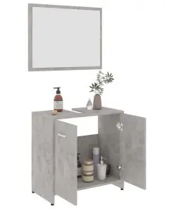 vidaXL 4 Piece Bathroom Furniture Set Concrete Grey Chipboard