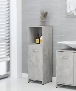 vidaXL 4 Piece Bathroom Furniture Set Concrete Grey Chipboard