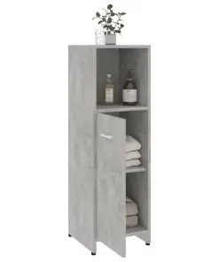 vidaXL 4 Piece Bathroom Furniture Set Concrete Grey Chipboard
