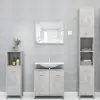 vidaXL 4 Piece Bathroom Furniture Set Concrete Grey Chipboard