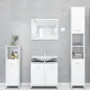 vidaXL 4 Piece Bathroom Furniture Set High Gloss White Chipboard