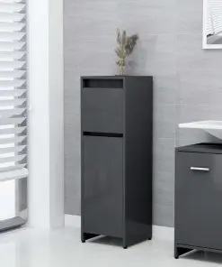 vidaXL 4 Piece Bathroom Furniture Set Grey Chipboard
