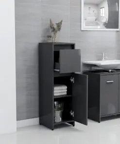 vidaXL 4 Piece Bathroom Furniture Set Grey Chipboard