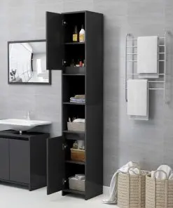 vidaXL 4 Piece Bathroom Furniture Set Grey Chipboard