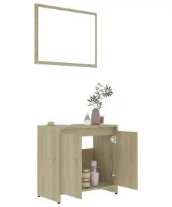 vidaXL 4 Piece Bathroom Furniture Set Sonoma Oak Chipboard