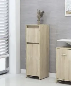 vidaXL 4 Piece Bathroom Furniture Set Sonoma Oak Chipboard