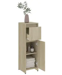 vidaXL 4 Piece Bathroom Furniture Set Sonoma Oak Chipboard