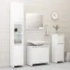 vidaXL 4 Piece Bathroom Furniture Set High Gloss White Chipboard vidaXL 4 Piece Bathroom Furniture Set High Gloss White Chipboard