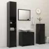 vidaXL 4 Piece Bathroom Furniture Set High Gloss Black Chipboard