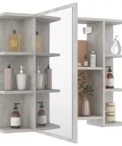 vidaXL 4 Piece Bathroom Furniture Set Concrete Grey Chipboard