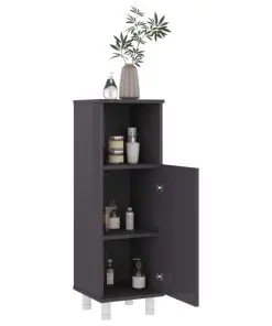 vidaXL 4 Piece Bathroom Furniture Set High Gloss Grey Chipboard